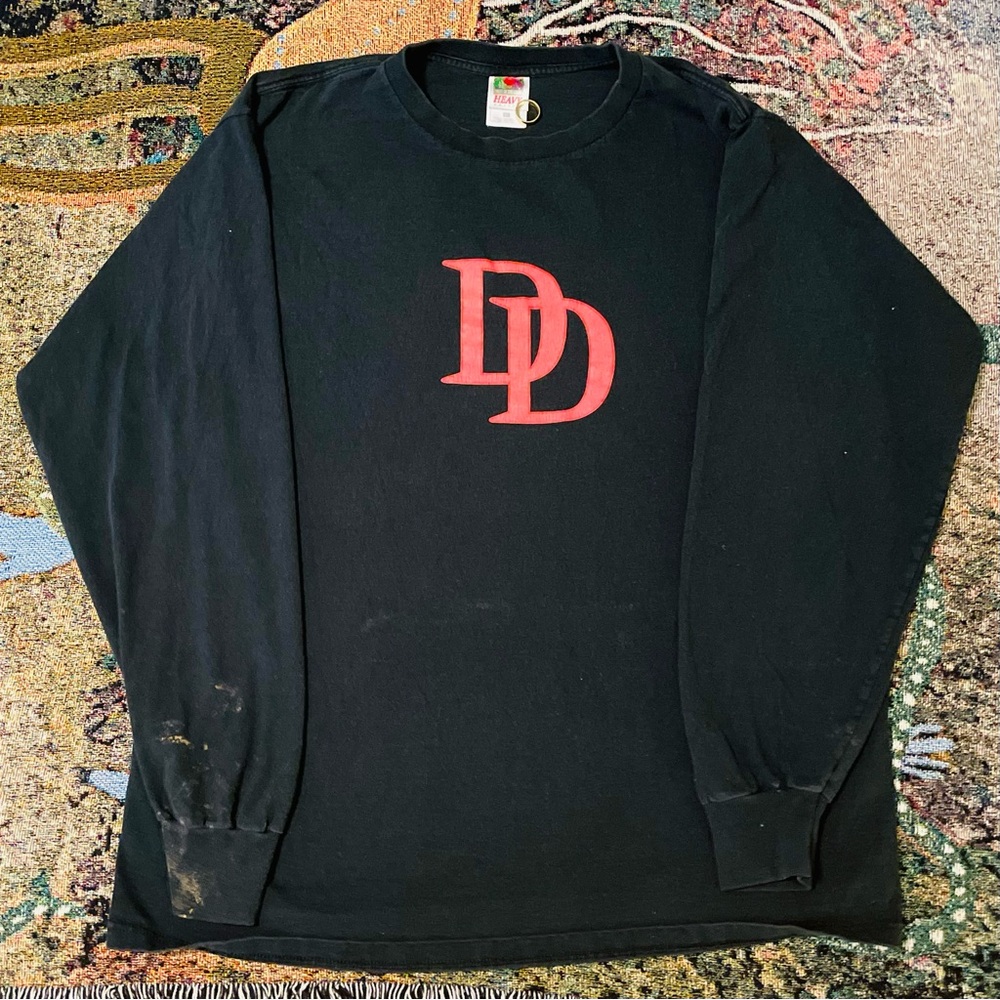 Vintage Daredevil Long Sleeve Shirt Marvel Comics 90s Grunge XL